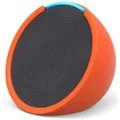 Echo Pop | Full sound compact Wi-Fi and Bluetooth smart speaker with Alexa | Charcoal and a Made For Amazon Sleeve for Echo Pop (2023 release), Orange