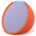 Echo Pop | Full sound compact Wi-Fi and Bluetooth smart speaker with Alexa | Lavender Bloom and a Made For Amazon Sleeve for Echo Pop (2023 release), Orange