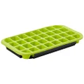 Avanti 32 Cup Flexible Ice Cube Tray with Base Tray, Green 3 cm*33 cm* 18 cm