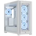 CORSAIR iCUE 5000X RGB QL Edition Mid-Tower Case - True White (Four CORSAIR QL120 RGB Fans, Included CORSAIR iCUE Lighting Node CORE, Easy Cable Management, 136 Total RGB LEDs) White