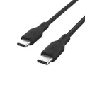 Belkin USB Type C to C Cable, 100W Power Delivery USB-IF Certified 2.0 Cable with Double Braided Nylon Exterior for iPad Pro, MacBook, Galaxy and More (CAB014bt2MBK)