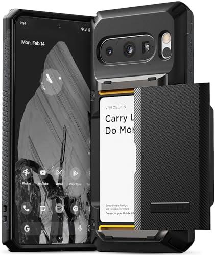 VRS Design Damda Glide Pro Case Designed for Google Pixel 8 Pro (2023) Heavy Duty Wallet Cover - Groove Black
