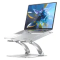 Nulaxy Laptop Stand, Ergonomic Height Angle Adjustable Laptop Riser Holder Compatible with MacBook, Air, Pro, Dell XPS, Samsung, Alienware All Laptops 11-17", Supports Up to 22 Lbs-Silver