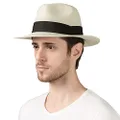 Lanzom Summer Beach Sun Hats for Men Women Foldable Floppy Travel Packable Staw Hat, Wide Brim Hat, Style B-Ivory White, Medium
