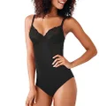 Flexees Maidenform Women's Shapewear Body Briefer with Lace, Black, 40D
