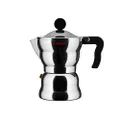 Alessi AAM33/3 - Design Espresso Coffee Maker, Aluminum and Thermoplastic Resin, 3 Cups, Black Handle