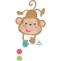 Anagram SuperShape XL Doo-Dads Fisher Price Baby Monkey Foil Balloon, Multicolour
