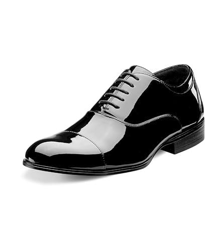 STACY ADAMS Men's Gala Cap-Toe Tuxedo Lace-Up Oxford Shoe, Black Patent, 6.5