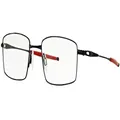 Oakley Men's Ox3136 Top Spinner 4b Rectangular Prescription Eyewear Frames, Polished Black on Red/Demo Lens, 51 mm