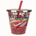 Spoontiques 21300 Wizard of Oz Glitter Cup with Straw, 20 Ounces, Red