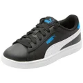 PUMA Boy's Smash 3.0 Leather Pre-School Sneaker, Black/White/Racing Blue, US 3