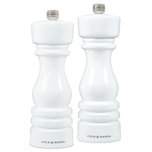 Cole & Mason London Salt and Pepper Mills Gift Set, White Gloss, 18 cm, (2 Pieces)
