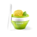 Zoku Ice Cream Maker, Compact Make and Serve Bowl with Stainless Steel Freezer Core Creates Soft Serve, Frozen Yogurt, Ice Cream and More in Minutes, BPA-Free, 6 Colors, Green