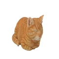 Hi-Line Gift Ltd Tabby Sleeping Cat Statue, Orange