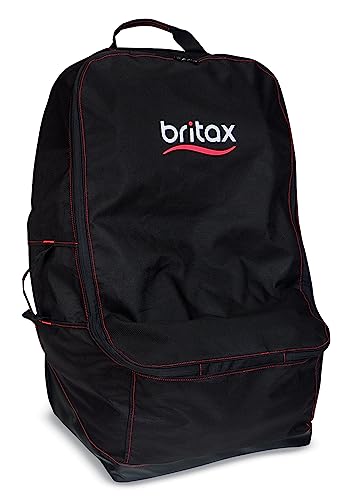 Britax Car Seat Travel Bag, Durable Baby Car Seat and Capsule Travel Bag Carrier for Airplane with Rubber Base, Water Resistant, Black, (0300)
