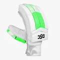 DSC Split 44 Cricket Batting Gloves | Color: White & Green | Size: Youth RH | Material: PU & Ultra-Light Foam | for Advanced | Superior Leather Palm | Reinforced Protection | Multi Flex Construction