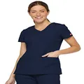 Dickies Women's Eds Signature V-neck Top With Multiple Patch Pockets, Navy, Small