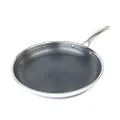 HexClad Hybrid Stainless/Nonstick Inside and Out Commercial Cookware Fry Pan, 12-Inch