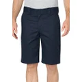 Dickies Men's 11 Inch Relaxed Fit Stretch Twill Work Short, Dark Navy, 42