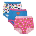 DC Comics Unisex Baby Toddler Potty Training Pants with Superman, Batman & Wonder Woman with Success Chart & Stickers, 3-Pack Justice League Girls, 3 Years