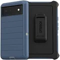OtterBox Defender Series Rugged Case & Holster for Google Pixel 6 PRO (NOT 6/6a) Non-Retail Packaging - Fort Blue - with Microbial Defense