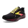 Brooks Men's Launch Gts 9 Sneaker, Black Pink Yellow, 8 UK, Black Pink Yellow, 9 US