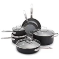 GreenPan Chatham Healthy Ceramic Nonstick 10pc Cookware Pots and Pans Set, Grey