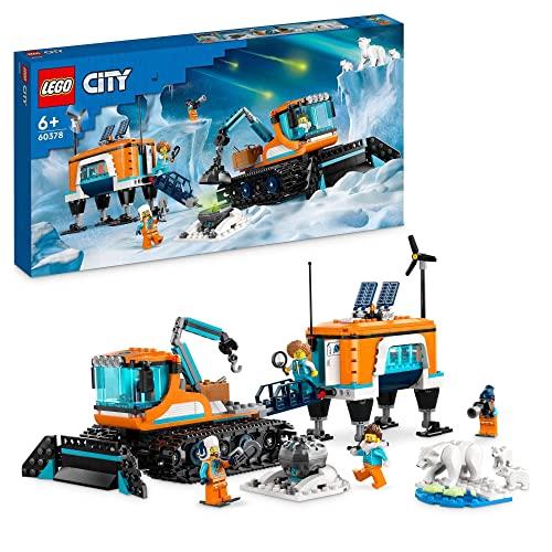 LEGO® City Arctic Explorer Vehicle and Mobile Lab 60378 Building Toy Set, Science-Themed Playset with Snow Construction Vehicle and Laboratory on Skis,Plus 3 Polar Bear Figures