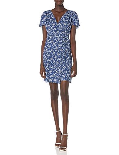 French Connection Women's Jersey Wrap Dress, Allure Blue Multi, 0