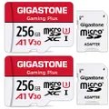 Gigastone 256GB 2-Pack Micro SD Card, Gaming Plus, MicroSDXC Memory Card for Nintendo-Switch Compatible, R/W up to 100/60MB/s, 4K Gaming, High Speed, UHS-I A1 U3 V30 Class 10