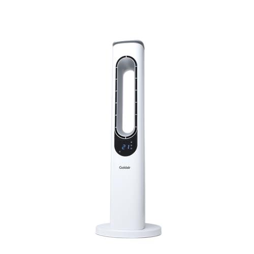 Goldair 94cm Bladeless Tower Fan with 3 Speed Settings, 3 Wind Modes
