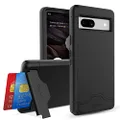 Teelevo Wallet Case for Google Pixel 7a, Dual Layer Case with Card Slot Holder and Kickstand for Google Pixel 7a - Black 300TA1080