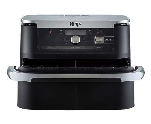 Ninja Foodi FlexDrawer Air Fryer, Dual Zone with Removable Divider, Large 10.4L Drawer, 7-in-1, Air-Fryer Uses No Oil, Air Fry, Roast, Bake, Max Crisp, Non-Stick Dishwasher Safe Parts, Black, AF500