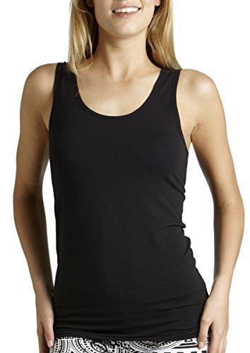 Bonds Women's Underwear Cotton Blend Stretchy Chesty Singlet, Black, 10