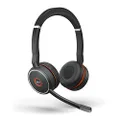 Jabra Evolve 75 SE Wireless Stereo Headset - Bluetooth Headset with Noise-Cancelling Mic & Active Noise Cancellation - Certified for Google Meet & Zoom, Works with All Other Leading Platforms - Black