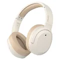 Edifier W820NB Plus Active Noise Cancelling Headphones, Wireless Over Ear Headphones with Hi-Res Sound, 49H Playtime, Bluetooth Headphones with Comfortable Fit, Custom EQ via App, Ivory