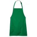 Uncommon Threads Bib Aprons with Pockets for Work + Restaurant Uniform, Kelly, One Size