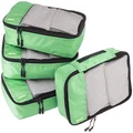 Amazon Basics Small Packing Travel Organizer Cubes Set, Green - 4-Piece Set