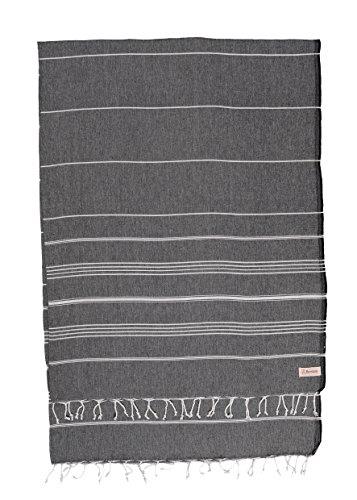Bersuse 100% Cotton - Anatolia XL Blanket Turkish Towel - 61X82 Inches, Black