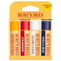 Burt's Bees 100% Natural Origin Moisturising Lip Balm Set, Best of Burt's - Original Beeswax, Strawberry, Coconut & Pear and Vanilla Bean, 4 Tubes