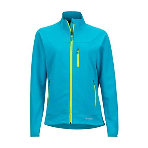 MARMOT Women's Tempo Jacket | Women's Soft Shell Jacket for Mild Summer and Fall Weather Hiking and Backpacking, Blue Sea, Medium