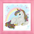 Craft Buddy Frameable Crystal Art Unicorn Rainbow, 16 X 16 cm