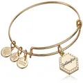 Alex and Ani Because I Love You Expandable Wire Bangle Bracelet for Women, Meaningful Charms, 2 to 3.5 in, 1 Count (Pack of 1), Yellow Gold, no gemstone