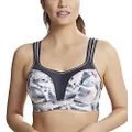 Panache Women's Non-Wired Sports Bra, Abstract_Ice, 36F, Abstract Ink, 36F