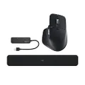 Logitech MX Master 3S Mouse Bundle with MX Palm Rest and 4-Port USB Hub (Black) (3 Items)