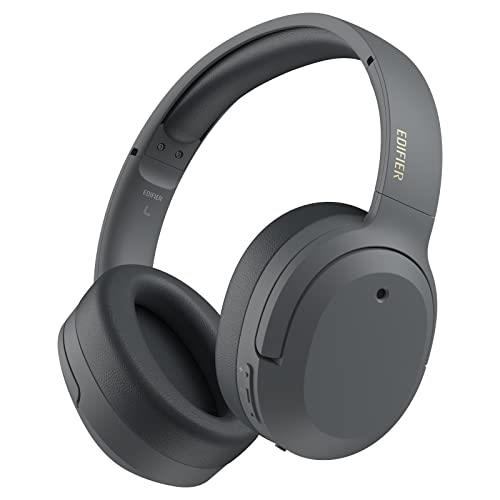 Edifier W820NB Plus Active Noise Cancelling Headphones, Wireless Over Ear Headphones with Hi-Res Sound, 49H Playtime, Bluetooth Headphones with Comfortable Fit, Custom EQ via App, Grey