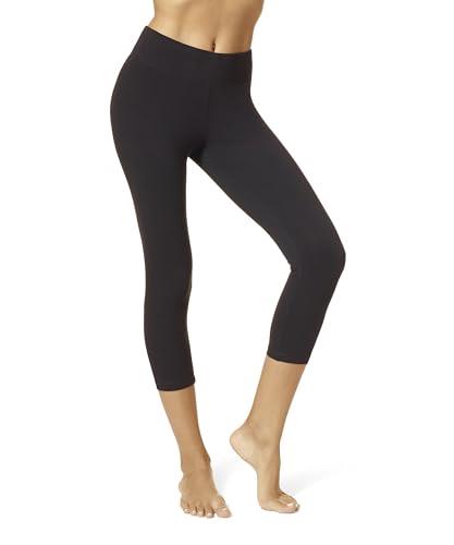 HUE womens U16460Q Ultra Capri Leggings With Wide Waistband Hosiery - black - 1X