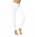 HUE Women's Ultra Leggings with Wide Waistband, Full and Capri Length, White, Small