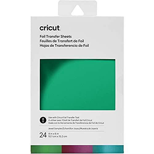 Cricut 2008715 Foil Transfer Sheets Sampler, Jewel (24 ct), 10.1 cm x 15.2 cm (4" x 6")