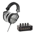 beyerdynamic DT-990 Pro Acoustically Open Headphones (250 Ohms) and Knox Gear Compact 4-Channel Stereo Headphone Amplifier Bundle (2 Items)